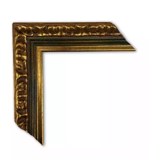 MOLDURA CLASICA DORADA CON DISEÑO EXTERIOR Y FONDO VERDE