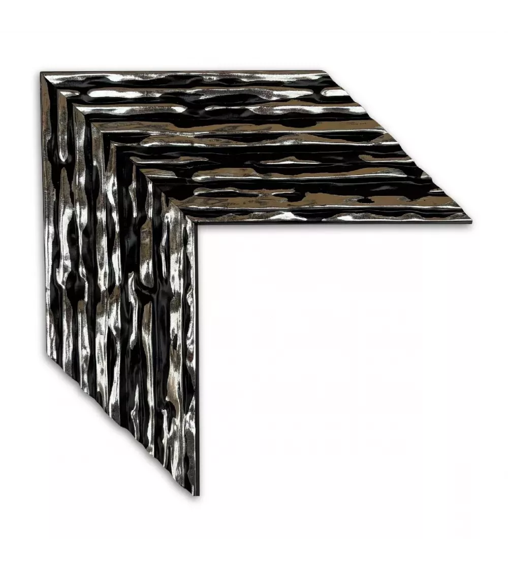 MOLDURA MODERNA CON DISEÑO A RAYAS PLATA
