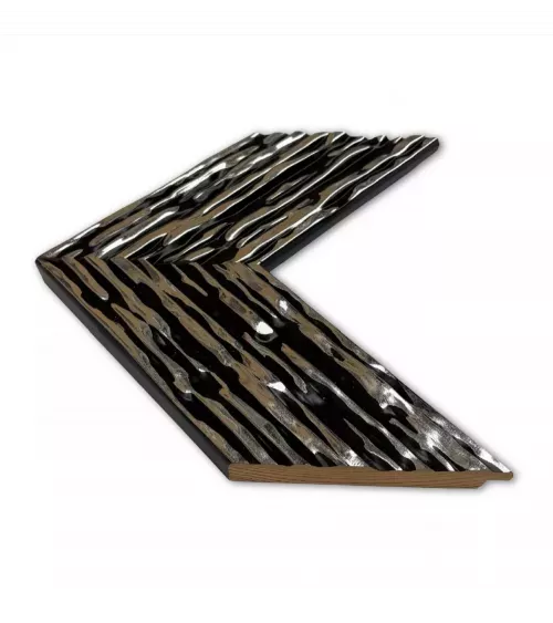 MOLDURA MODERNA CON DISEÑO A RAYAS PLATA