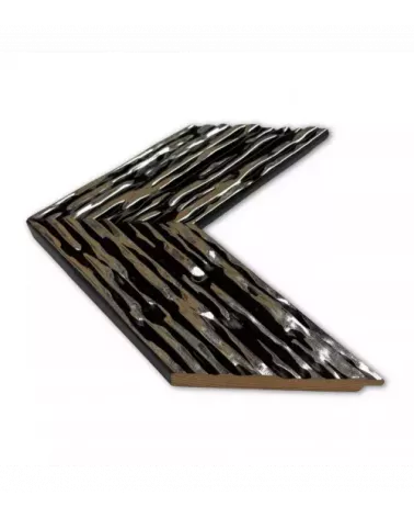 MOLDURA MODERNA CON DISEÑO A RAYAS PLATA