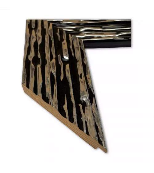 MOLDURA MODERNA CON DISEÑO A RAYAS PLATA