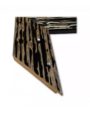 MOLDURA MODERNA CON DISEÑO A RAYAS PLATA