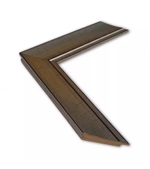 MOLDURA PINO 7501 PLATA CÁLIDA ROZADA FONDO ROJO