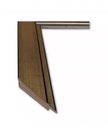 MOLDURA PINO 7501 PLATA CÁLIDA ROZADA FONDO ROJO