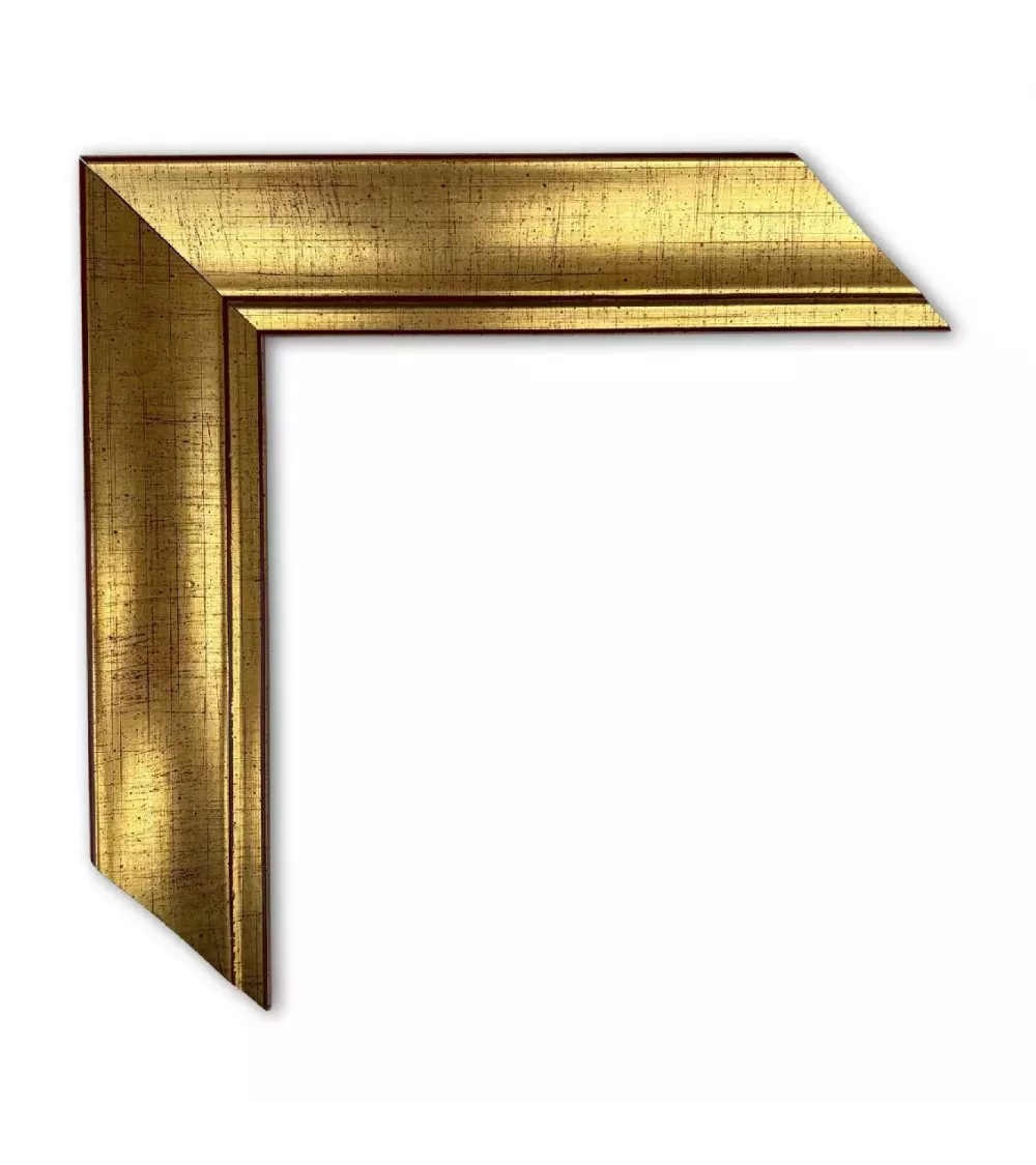 MOLDURA ORO ROZADO FONDO ROJO