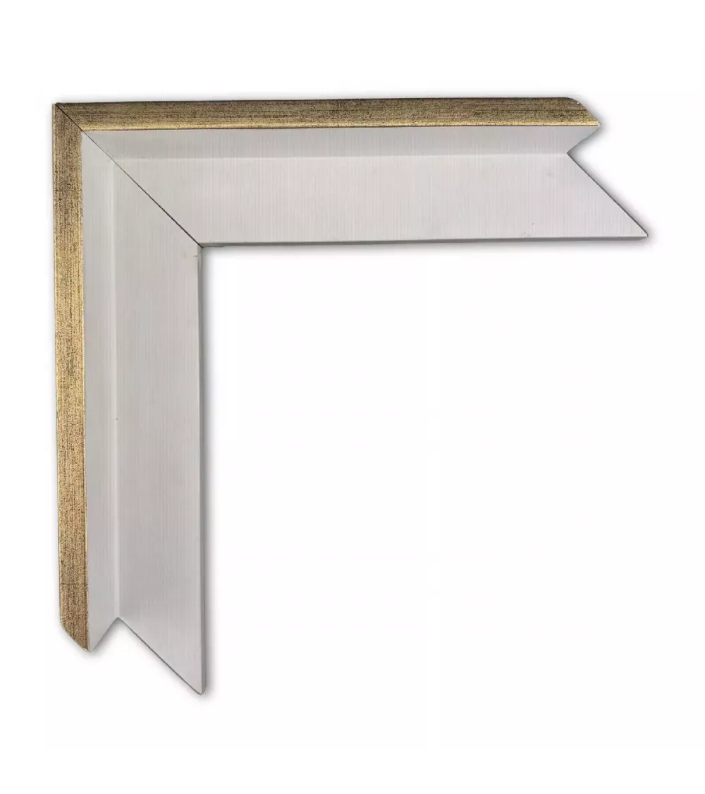 MOLDURA BLANCA BORDE DORADO