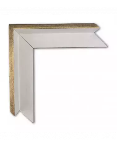 MOLDURA BLANCA BORDE DORADO