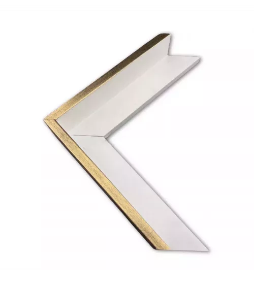 MOLDURA BLANCA BORDE DORADO