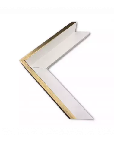 MOLDURA BLANCA BORDE DORADO