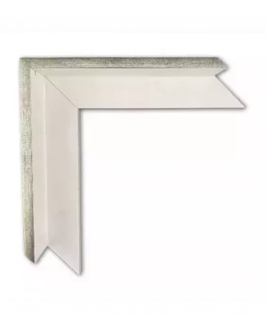MOLDURA BLANCA BORDE PLATA