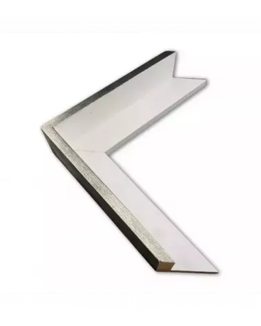 MOLDURA BLANCA BORDE PLATA