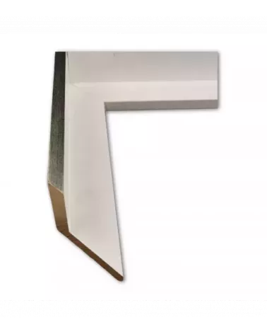 MOLDURA BLANCA BORDE PLATA