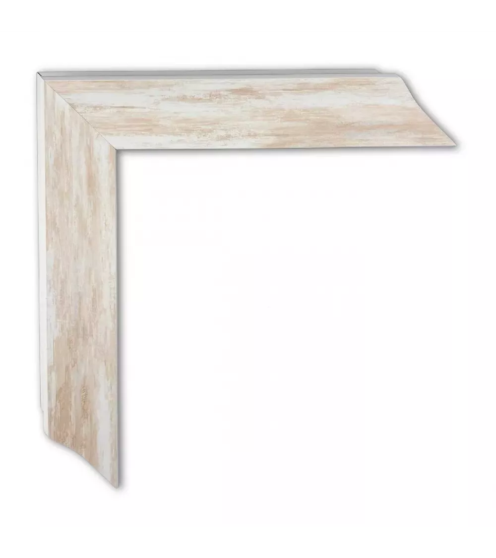 MOLDURA MODERNA COLOR CREMA CANTO BLANCO