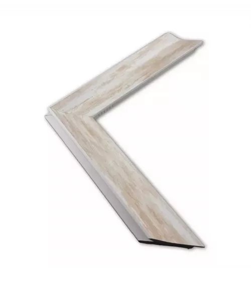 MOLDURA MODERNA COLOR CREMA CANTO BLANCO