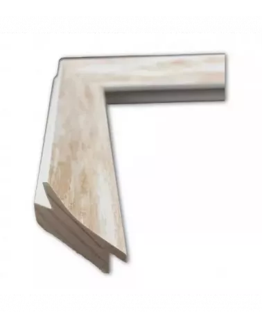 MOLDURA MODERNA COLOR CREMA CANTO BLANCO