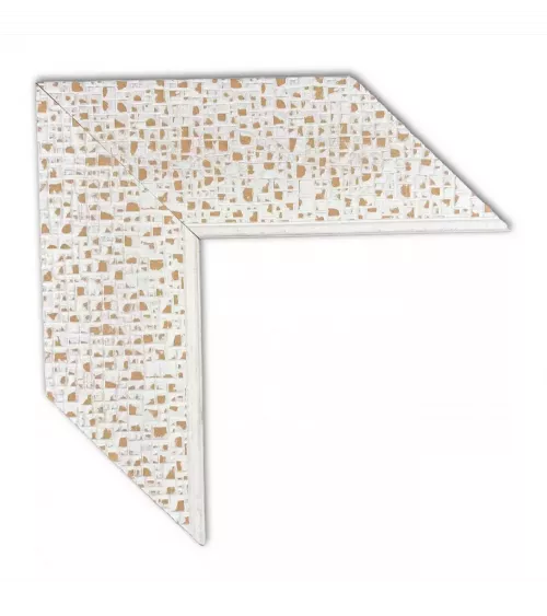 MOLDURA BLANCA CON DISEÑO DE CUADRADOS