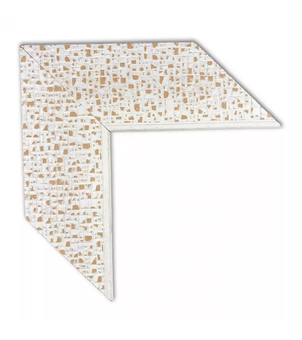MOLDURA BLANCA CON DISEÑO DE CUADRADOS