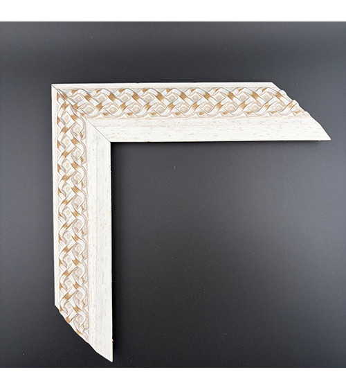Moldura blanca/decape rustica 51 x 25 cm  Marco a medida | Ref. 328-235