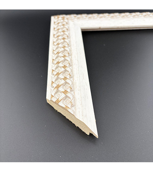 Moldura blanca/decape rustica 51 x 25 cm  Marco a medida | Ref. 328-235