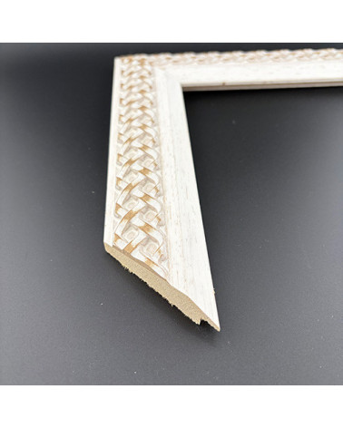 Moldura blanca/decape rustica 51 x 25 cm  Marco a medida | Ref. 328-235