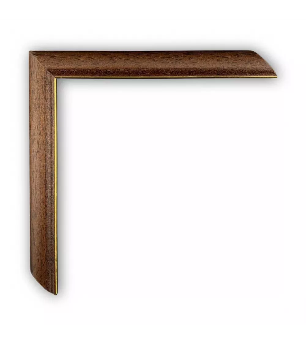 MOLDURA FINA COLOR NOGAL OSCURO FILO ORO