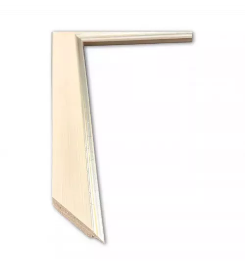 MOLDURA FINA BEIG FILO PLATEADO