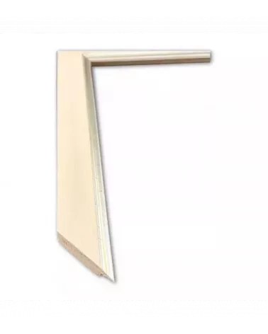 MOLDURA FINA BEIG FILO PLATEADO