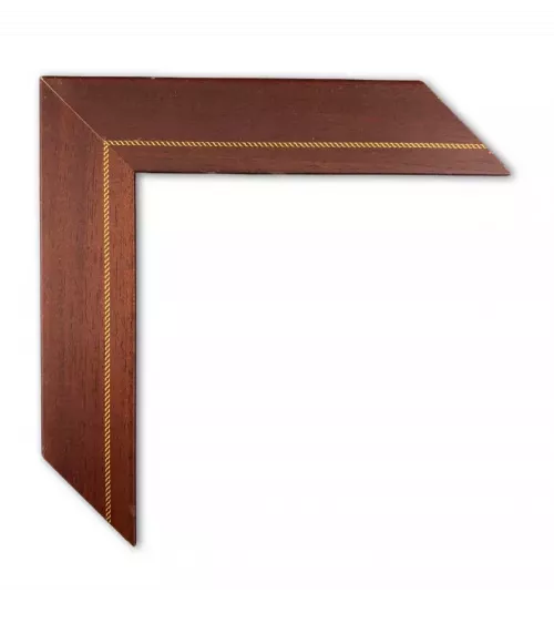 MOLDURA COLOR MADERA OSCURO CON DISEÑO DORADO