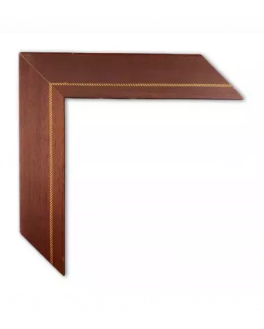MOLDURA COLOR MADERA OSCURO CON DISEÑO DORADO