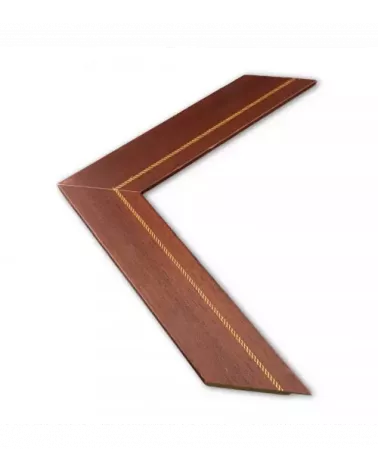 MOLDURA COLOR MADERA OSCURO CON DISEÑO DORADO