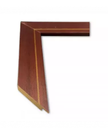 MOLDURA COLOR MADERA OSCURO CON DISEÑO DORADO