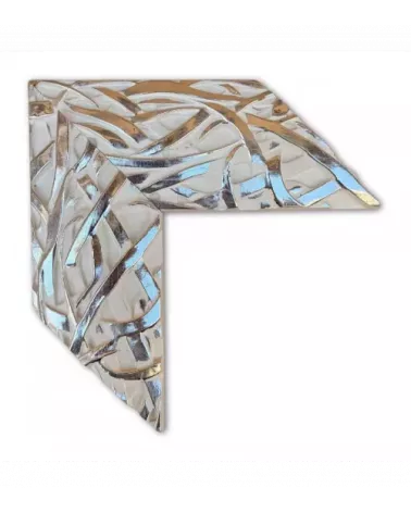 MOLDURA MODERNA BLANCA CON DISEÑO EN PLATA
