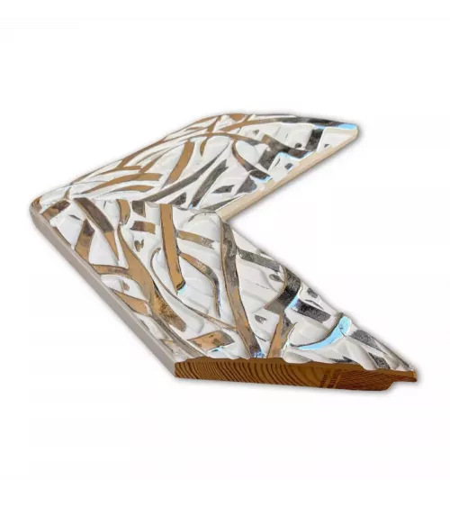 MOLDURA MODERNA BLANCA CON DISEÑO EN PLATA