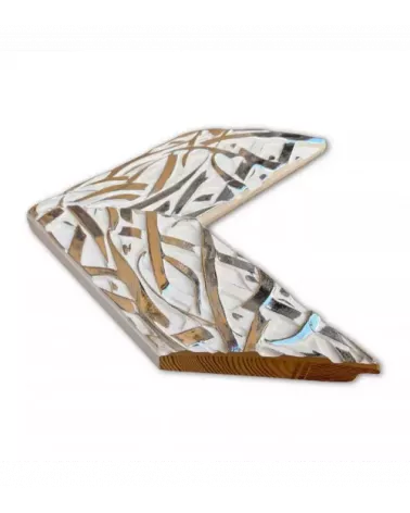 MOLDURA MODERNA BLANCA CON DISEÑO EN PLATA