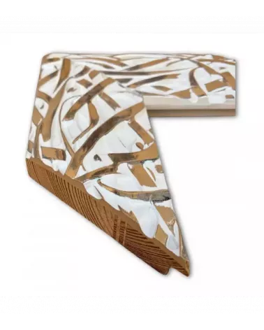 MOLDURA MODERNA BLANCA CON DISEÑO EN PLATA